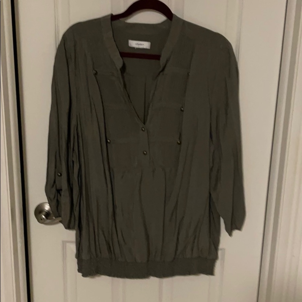 Olive green top